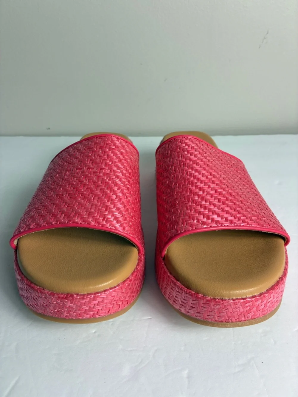 Beach Platform Slides Sandals Mules Pink Beach Vacation Summer NEW
